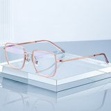 Model 32225 polygon titanium temple acetate ring optical frame