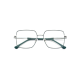 Model 22007F square metal optical frame acetate temple